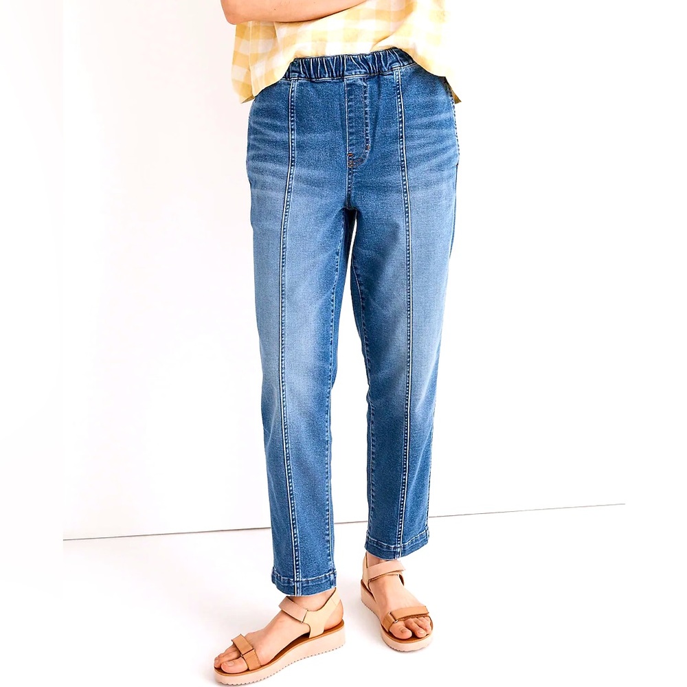 Madewell Pull-On Relaxed Jeans‎ in Caville Wash: Seamed Edition L